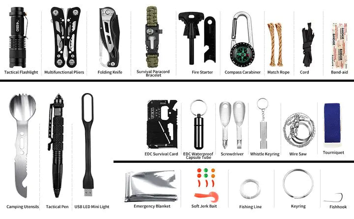 Survival Gear Kits 60 in 1 Outdoor Gear Tools Box Kit Set